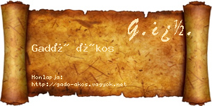 Gadó Ákos névjegykártya